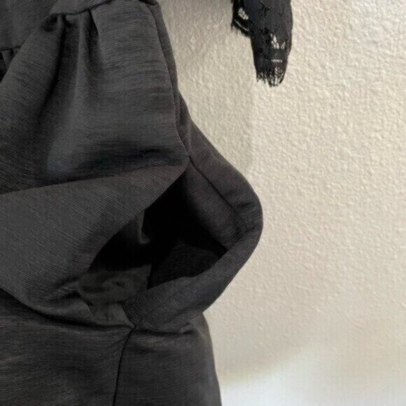 New Eliza J Lace Black Dress Mod Feminine Fit And Flare Pockets Whimsigoth - Picture 4 of 8